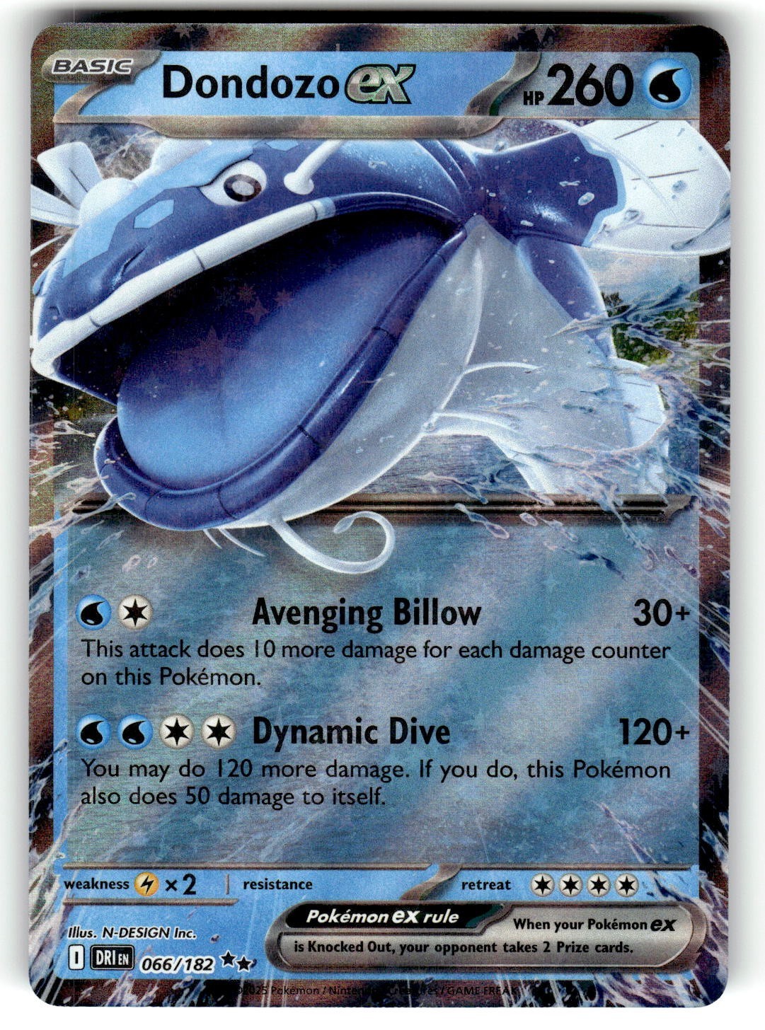 Pokemon SV10: Destined Rivals Card 66/182 Dondozo ex Double Rare