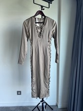 House of CB Makara Satin Tie Up body con Dress XS RRP£129
