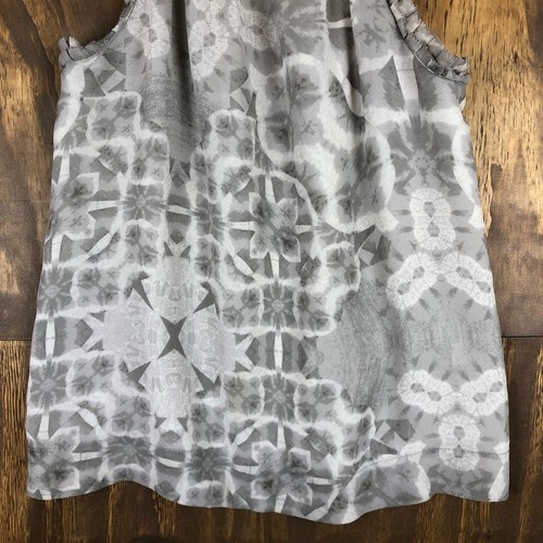 Banana Republic Womens Blouse Gray Geometric Tank Lined 100% Silk XSmall - Picture 3 of 11