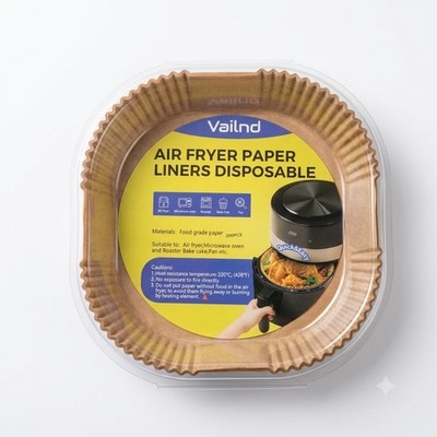 Vailnd Air Fryer Paper Liners Disposable 200 Count Square Parchment Baking...