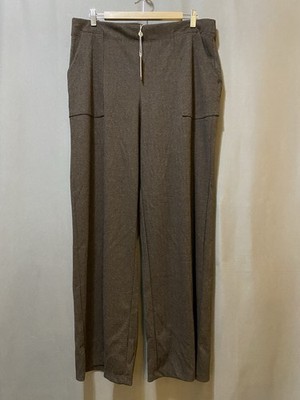 NWT Max Studio Women Elastic Waist Mid-Rise Wide-Leg Pants Size XL Brown Zigzag