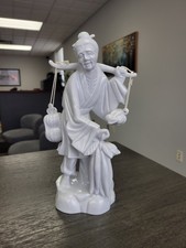 Vintage, Detailed Blanc de Chine Porcelain Elder Figurine 9.75" - Made in Japan 