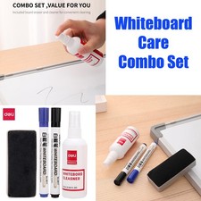 Whiteboard Combo Cleaning Kit Eraser Cleanser Sprayer & 2pc Whiteboard Marker