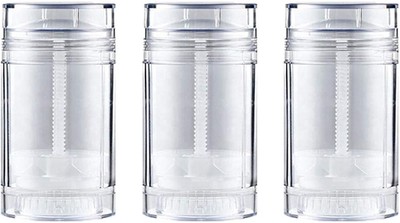 ConStore 3pcs Round Shape Bottom Filling Stick Deodorant Container Empty Reus...
