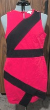 Vintage Guess Pink Black Colorblock Sleeveless Bodycon Stretch Dress Size M