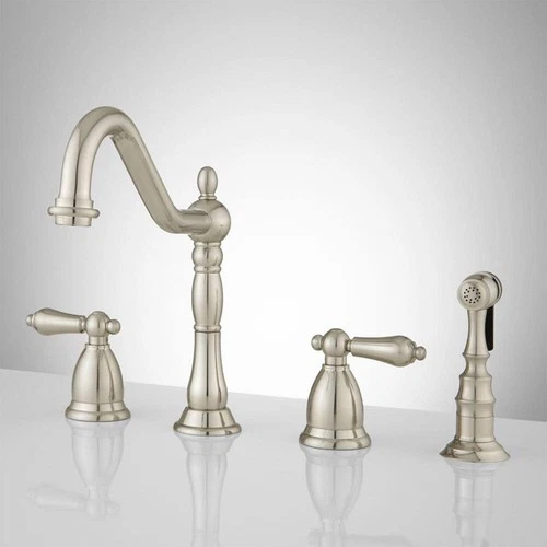 Signature Hardware 394336 Helena Widespread Kitchen Faucet with Side Spray - Picture 2 of 2