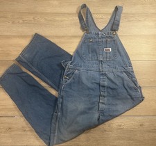 Vintage BIG MAC Bib Overalls Size 46x31 Blue Jean Denim Workwear Farmer