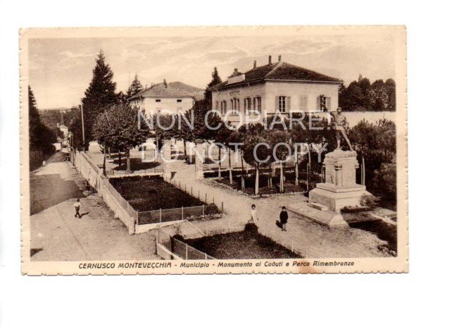 CERNUSCO MONTEVECCHIA Town Hall Monument Fallen Lecco Como Brianza not vg.