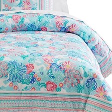 Pottery Barn Kids Teen Lilly Pulitzer Twin Sz Unicorns in Bloom Quilt Comforter