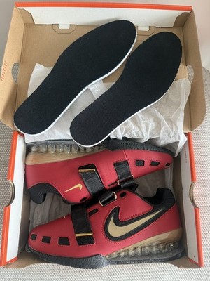 Brandneu Nike Romaleos 2 UK 7/US 8 Rot/Gold Olympische Gewichtheben Schuhe