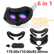 6 in 1 Upgrad AMVR PU Leather Face Mask Cover Quest 3 Facial Interface Height-A