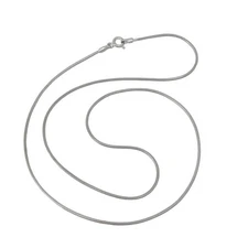 Vintage Italy BOMA Sterling Silver 925 1.1mm Snake Chain Necklace 17.5"