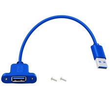 USB 3.0 Panel Mount Extension Cable Short USB Extension Cable with Panel 1 ft PC