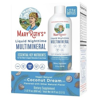 MaryRuth s Nighttime Multimineral, Coconut, 22 fl. oz., 2 pack Exp 05/27