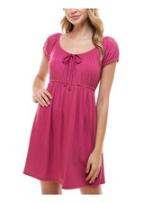 BEBOP Womens Short Dress Pink Tie Short Sleeve With Facemask Juniors XL
