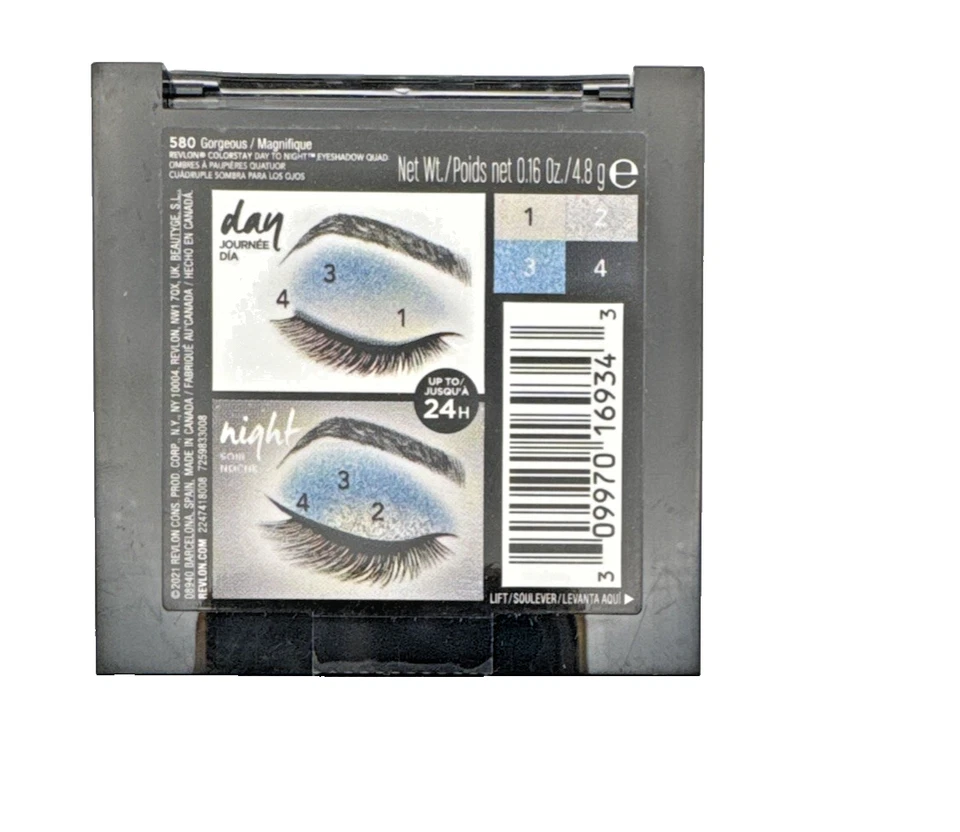 Revlon ColorStay Day-to-Night Eyeshadow Quad #580 Gorgeous 24H Wear New - Image 3 of 4
