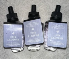 Bath &  Body Works linen & lavender wallflowers home fragrance refill Set Of 3