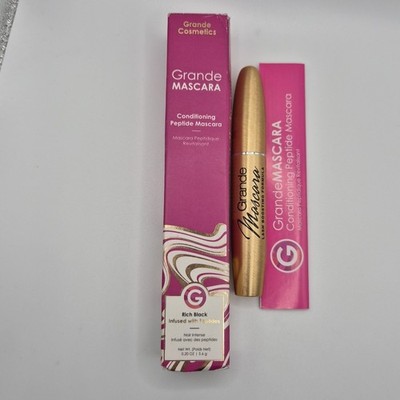 New Grande Cosmetics GrandeMascara Conditioning Peptides Rich Black NIB Makeup 