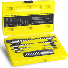 9 Piece Jumbo Spiral Flute Extractor -easy Out Bolt Screw Extractor Set Square S 9 Piece Jumbo Spiral Flute Extractor -easy Out Bolt Screw Extractor Set Square S