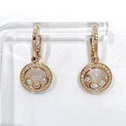 AUTH CHOPARD HAPPY DIAMONDS EARRINGS DIAMOND AU750 18K ROSE GOLD WOMEN'S F/S