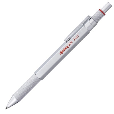 Rotring 600 3-in-1 Mehrfarbstift und Druckbleistift | Schwarz & Rot Kugelschreiber