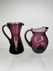 Blenko Amethyst Purple Crackle Glass Miniature Pitcher Vintage MCM