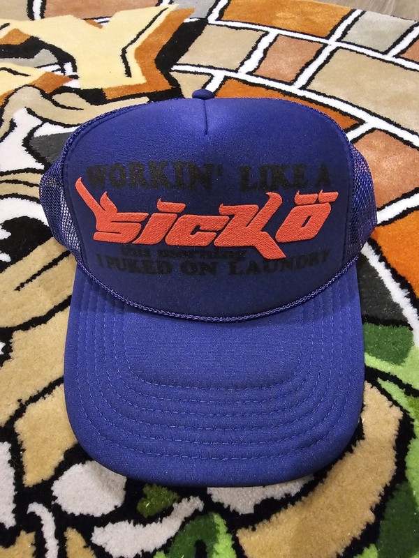Working Like A Sicko This Morning I Puked On Laundry Trucker Snapback Purple Hat