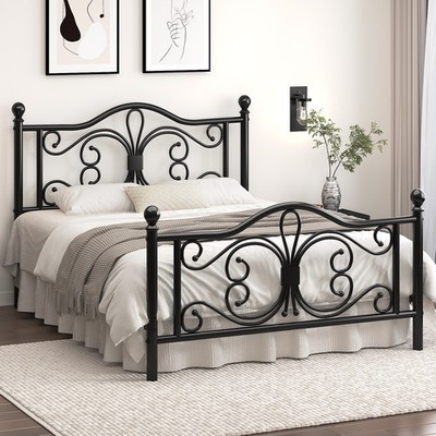 Twin/Full/Queen Size Bed Frame Metal Platform Bed Frame with Headboard