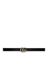 GUCCI GG Marmont Black Leather Thin Belt New  Authentic
