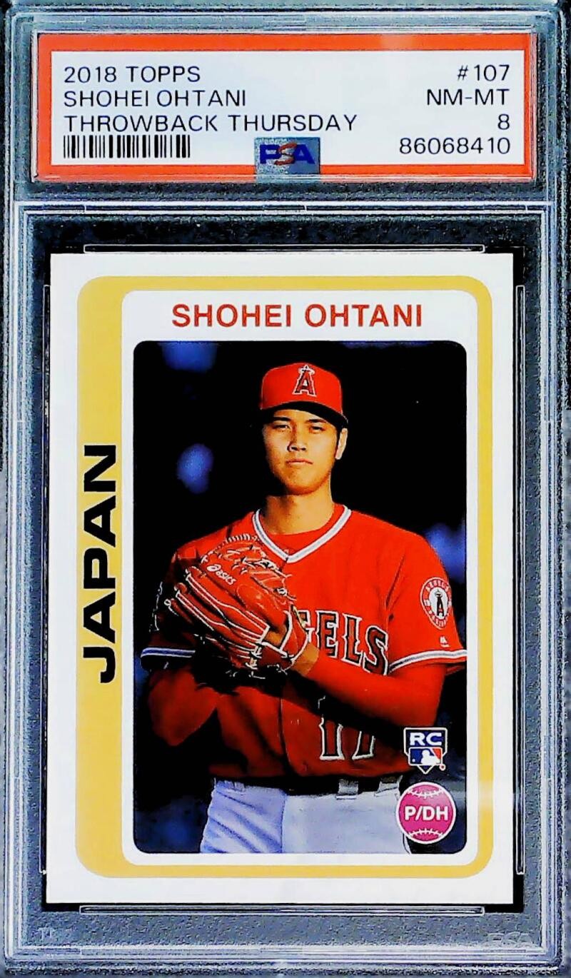 2018 Topps Throwback Thursday 107 Shohei Ohtani Angels Rookie PSA 8 NM-MT