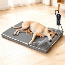 Heated Dog Bed for Large Dogs, 40x27 Inch Pet Sofa with 9-Level Adjustable Wa...