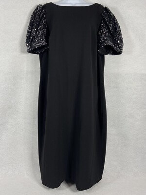 calvin klein women's embellished short-sleeve dress Calvin Klein Dress Women's 16W Black Sheath Short Sequin Sleeves