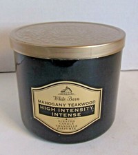 Bath Body Works White Barn MAHOGANY TEAKWOOD High Intensity 3-Wick Candle 14.5