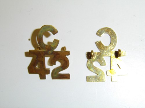 a0134p WW 1 Canadian Collar Emblems for 42nd Highlanders C42 pair C10A13 - Picture 4 of 4