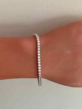7Ct Round Cut Lab Created Diamond Tennis Bracelet 14K White Gold Plated 7.5"