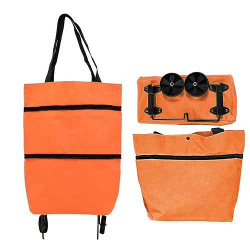 Foldable Shopping Bag With Wheels Oxford Cloth Shopping Cart Foldable - Picture 10 of 13