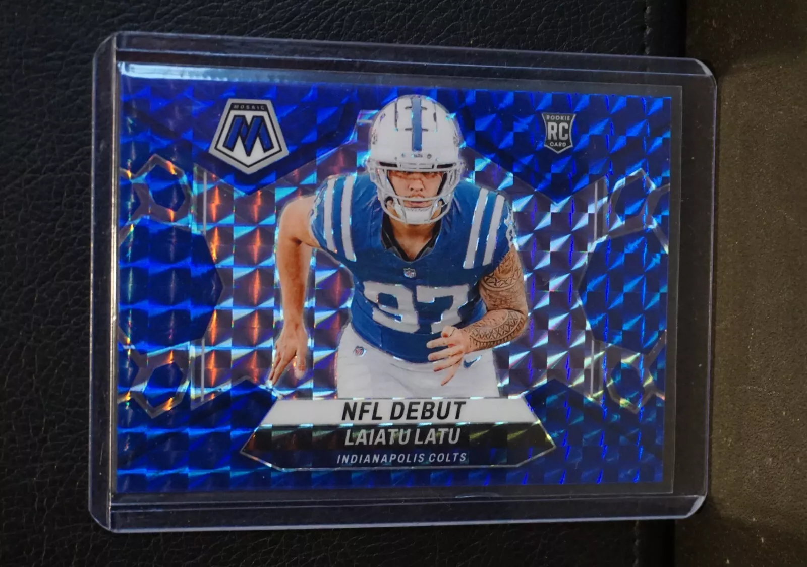 2024 Panini Mosaic - Laiatu Latu #290 Reactive Blue Mosaic Prizm (RC) 84/99