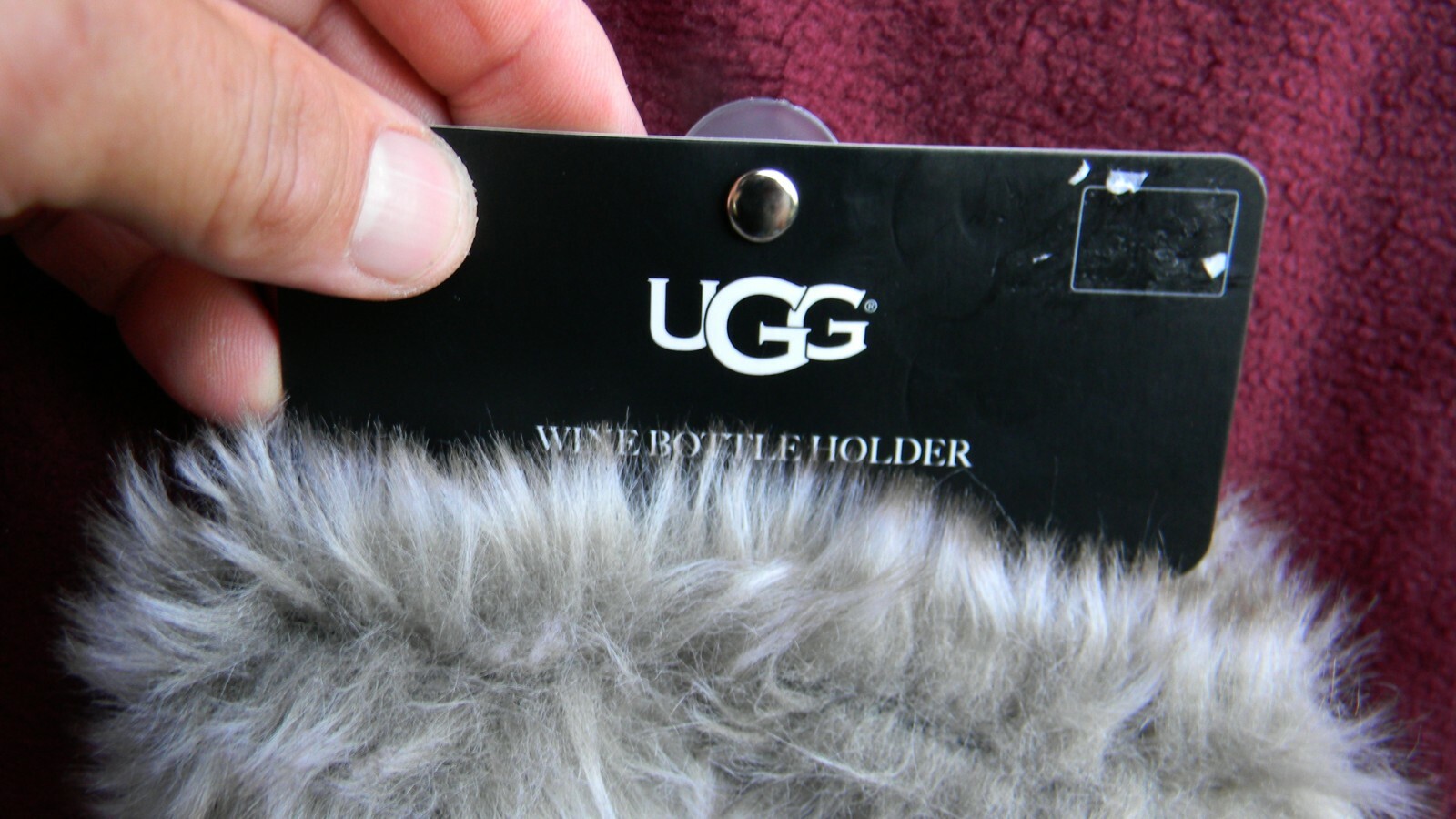 UGG WINE BOTTLE HOLDER BAG Cooler WHITE CableKnit Faux Fur Trim NEW eBay