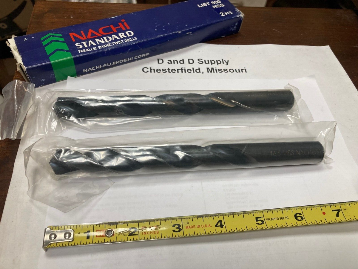 Box of 2, Nachi 16.5mm Straight Parallel Shank Twist HSS Jobber