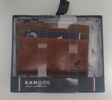 Image of New KANGOL Leather Card Holder in Brown