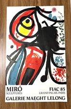 JOAN MIRO Miro Sculptures 1985 FIAC 85 Grand Palais Paris Exhibition Poster
