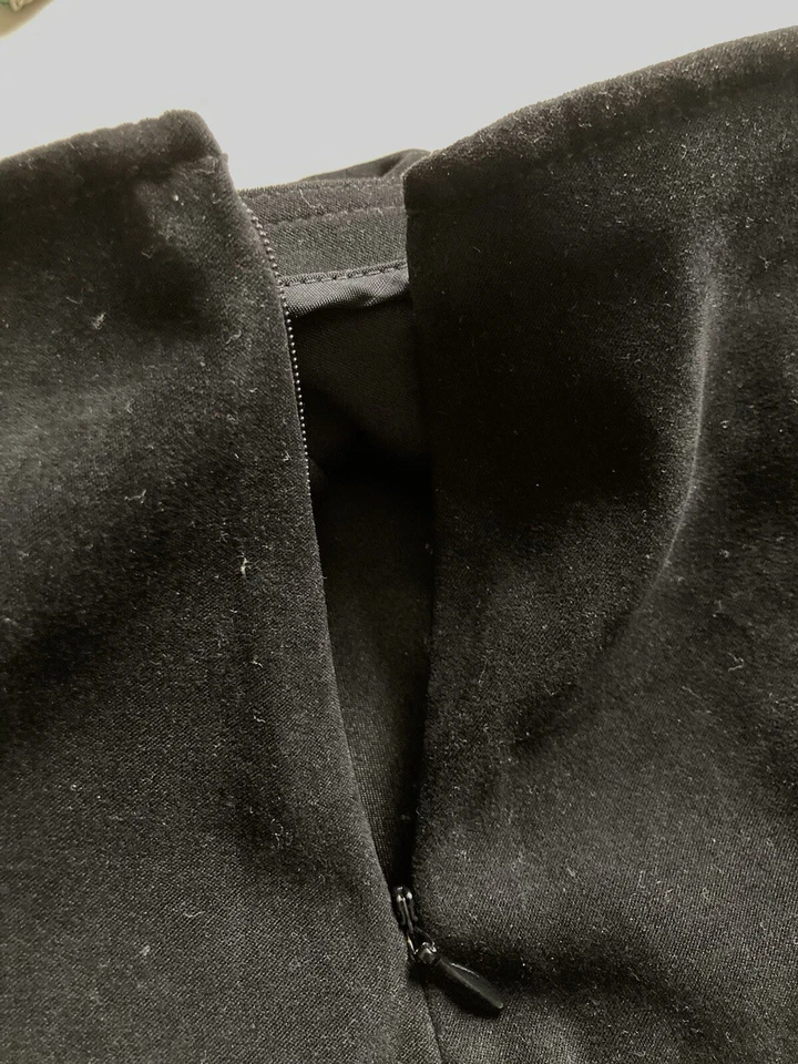 Falda Mujer Talla 16 Negra Gamuza Como Cremallera Lateral Informal Esquina Anexo Nueva con Etiquetas Foto 4 de 4