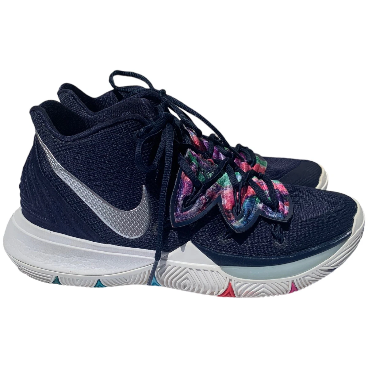 Nike Kyrie 5 Galaxy Sneakers Mens Size 8 AO2918 900 Blue Multicolor Lace Up