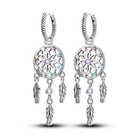 MULA Dream Feather Hollow Hoop Earrings CZ For Women Jewelry 925 Sterling Silver