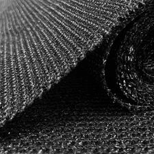 Custom Outdoor Fence Privacy Screen Shade W/GROMMETS ON LONG SIDE ONLY - Black