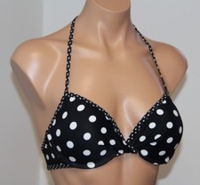 NWT California Waves Swimsuit Bikini Push Up Bra Top Sz M Black