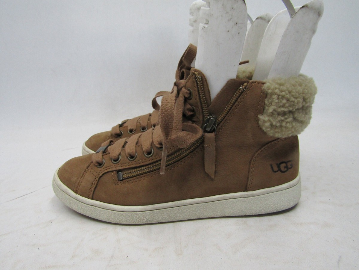 UGG Womens Size 6 M Brown Leather Laces Zip Fashion Ankle Boots