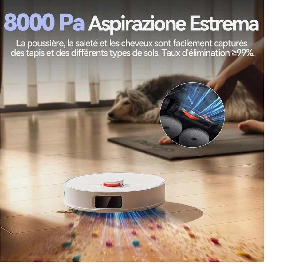 Jonr P20 pro Aspirapolvere Lavapavimenti Smart Navigazione Laser 3D con stazione - Immagine 2 di 4