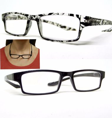 Hang Around the Neck Spring-hinged Curved Arms Reader Reading Glasses for Women