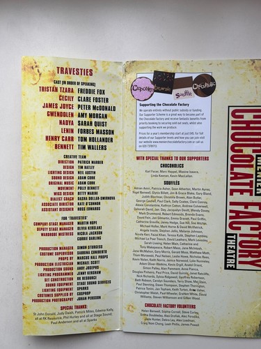 TRAVESTIES MENIER CHOCOLATE FACTORY Theatre Programme TOM HOLLANDER FREDDIE FOX - Picture 2 of 3